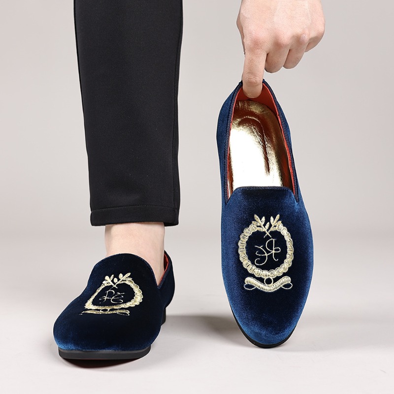 Embroidery Ideas - Luxury Designer Loafers Suede Leather Embroidery