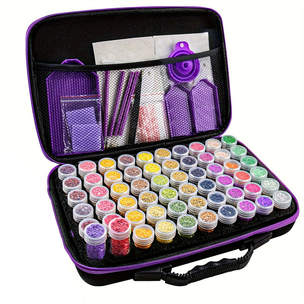 Embroidery Painting - Portable Diamond Painting Storage Bag, 60-Grid