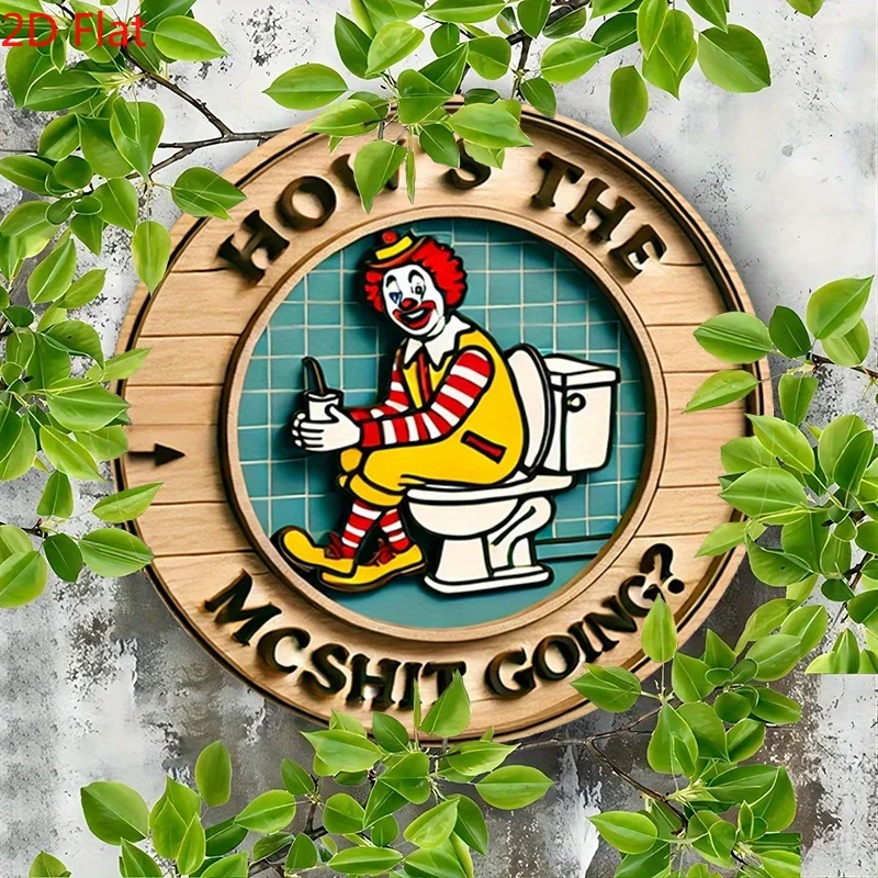 Embroidery Wall Art - Vintage Clown Metal Sign 7.8