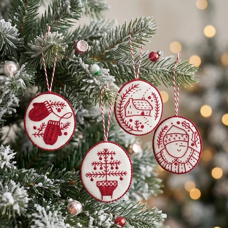 Embroidery Xmas Decorations - Christmas Embroidery Kit for Beginners Adults