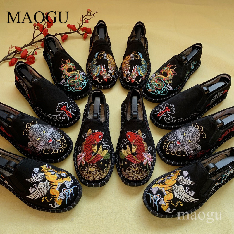 Embroidery Ideas - Unisex Chinese Style Embroidery Slip-On Shoes