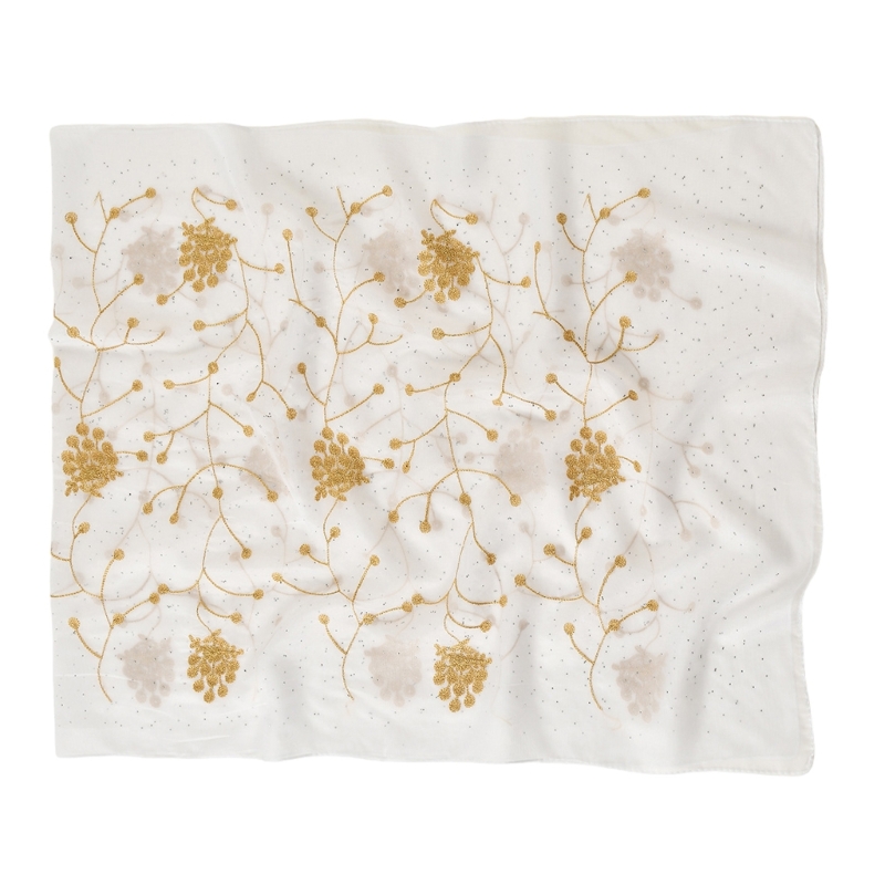 Embroidery Hijab - Elegant Embroidery Flower Hijab Scarf Women