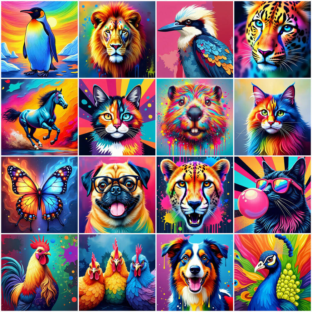 Embroidery Painting - Animal Cat Dog Leopard Lion DIY