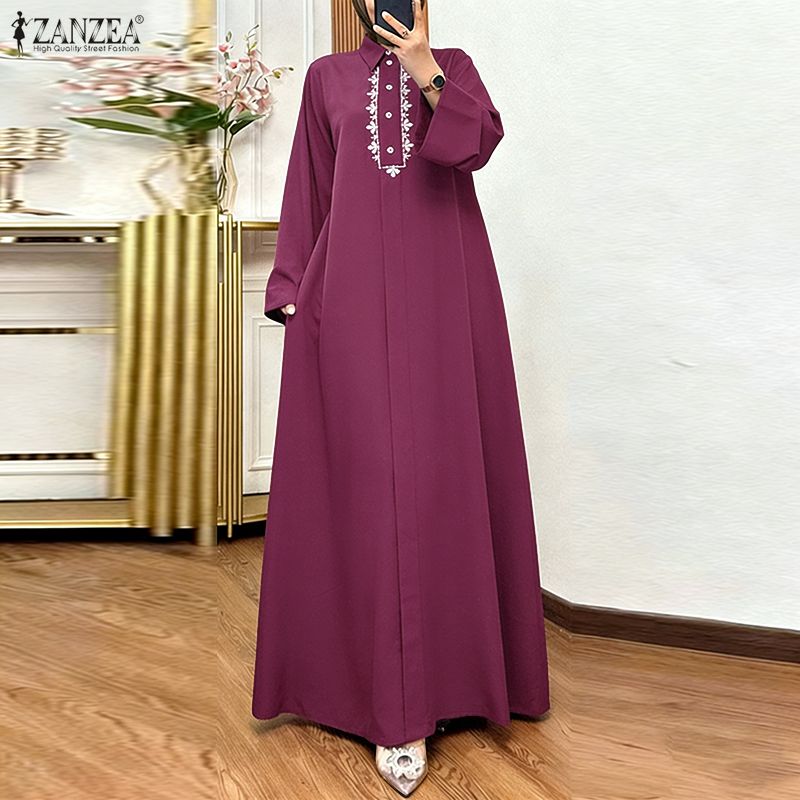 ZANZEA Fashion Muslim Abaya 20 - Embroidery Hijab 评论和价格