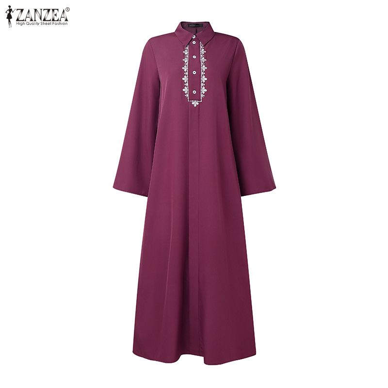 ZANZEA Fashion Muslim Abaya 20 - Embroidery Hijab 评论和价格
