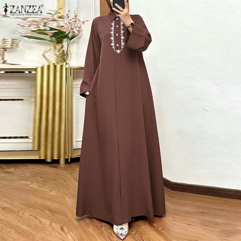 ZANZEA Fashion Muslim Abaya 20 - Embroidery Hijab 评论和价格