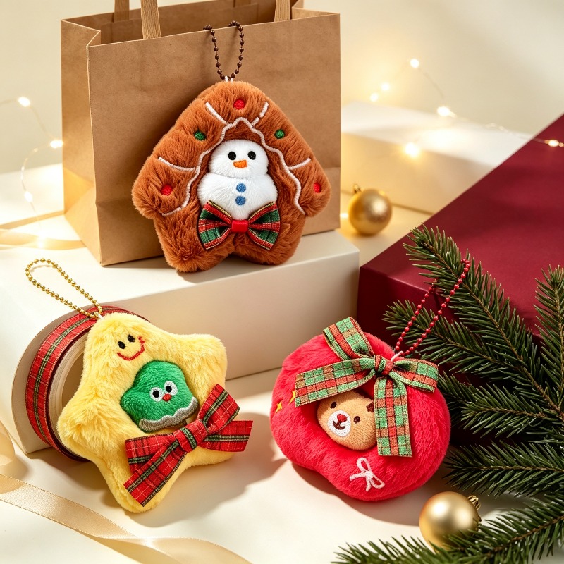 3 Pack Plush Embroidery Christ - Embroidery Xmas Decorations 评论和价格