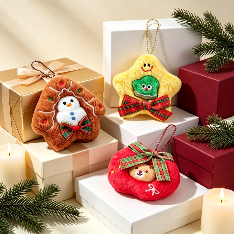 3 Pack Plush Embroidery Christ - Embroidery Xmas Decorations 评论和价格
