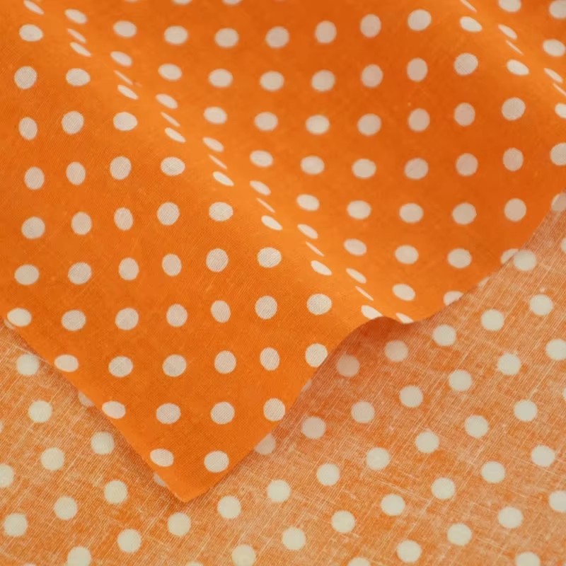 50X150CM White Orange Polka Do - Embroidery Garments 评论和价格