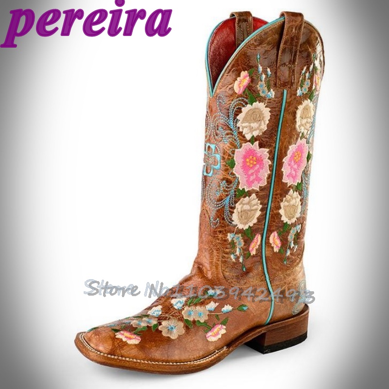 Embroidered Flower Boots Rose  - Embroidery Flower 评论和价格