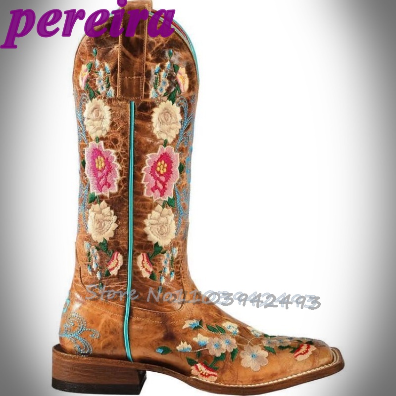 Embroidered Flower Boots Rose  - Embroidery Flower 评论和价格