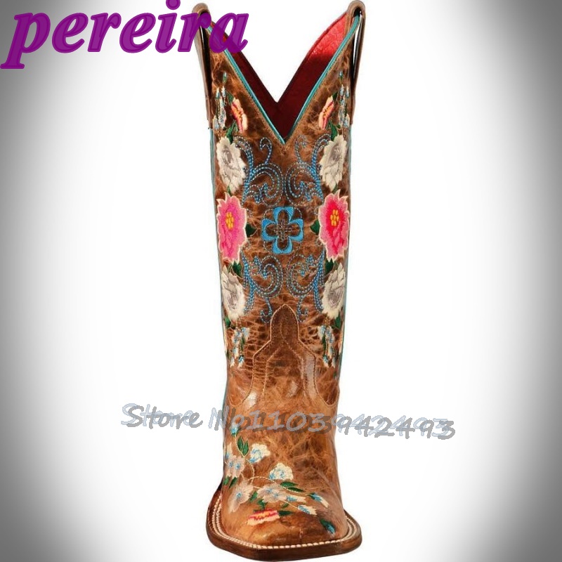 Embroidered Flower Boots Rose  - Embroidery Flower 评论和价格