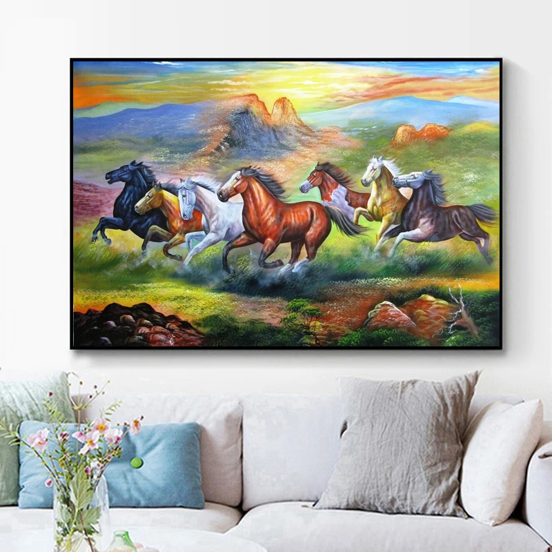 Running Horses 5D Diamond Pain - Embroidery Running Stitch 评论和价格