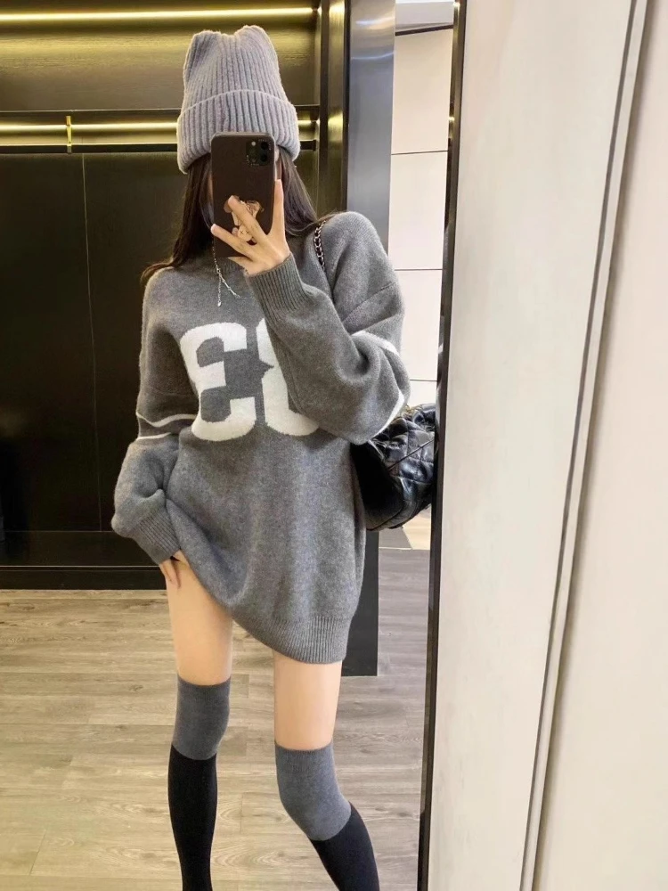 Y2K Vintage Knitted Sweater Wo - Embroidery Origin 评论和价格