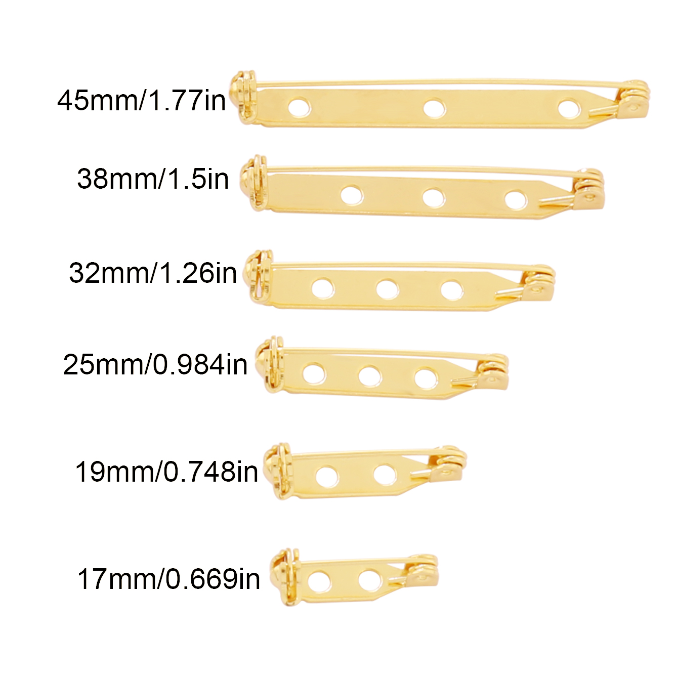 10pcs 17-45mm Brooch Clip Base - Embroidery Simple 评论和价格