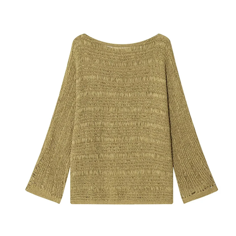 Vintage Boat Neck Knit Sweater - Embroidery Origin 评论和价格