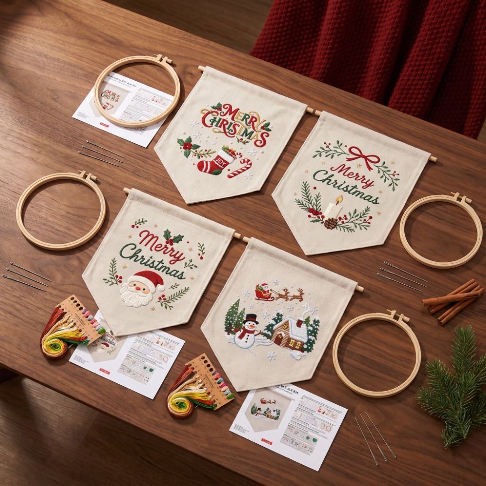 Handmade Christmas Embroidery  - Embroidery Xmas Decorations 评论和价格