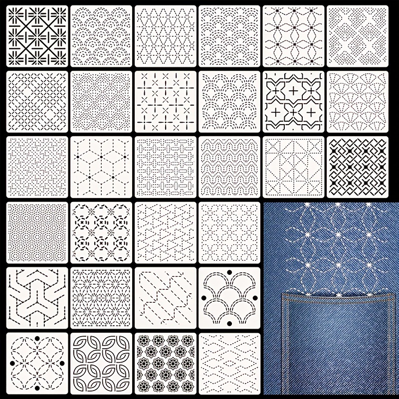 30Pcs Embroidery Templates DIY - Embroidery Yarn 评论和价格