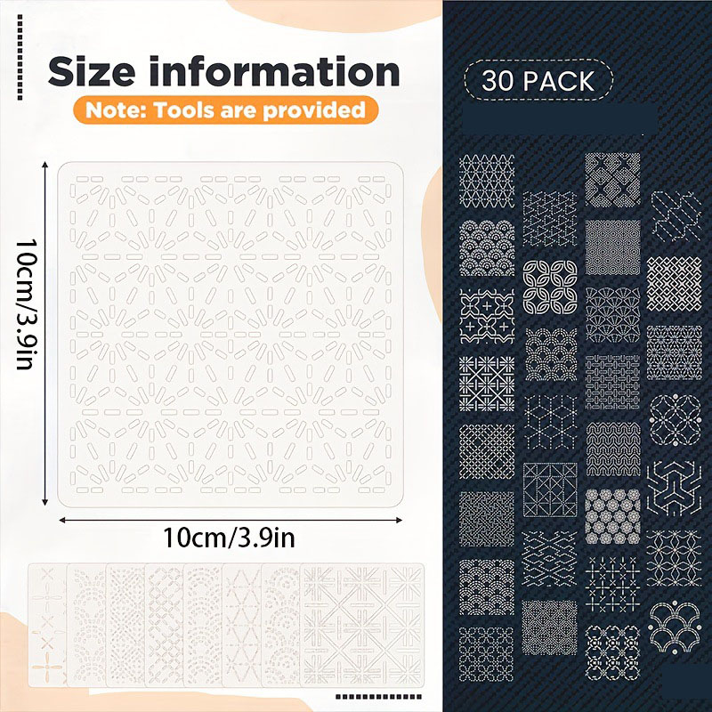 30Pcs Embroidery Templates DIY - Embroidery Yarn 评论和价格