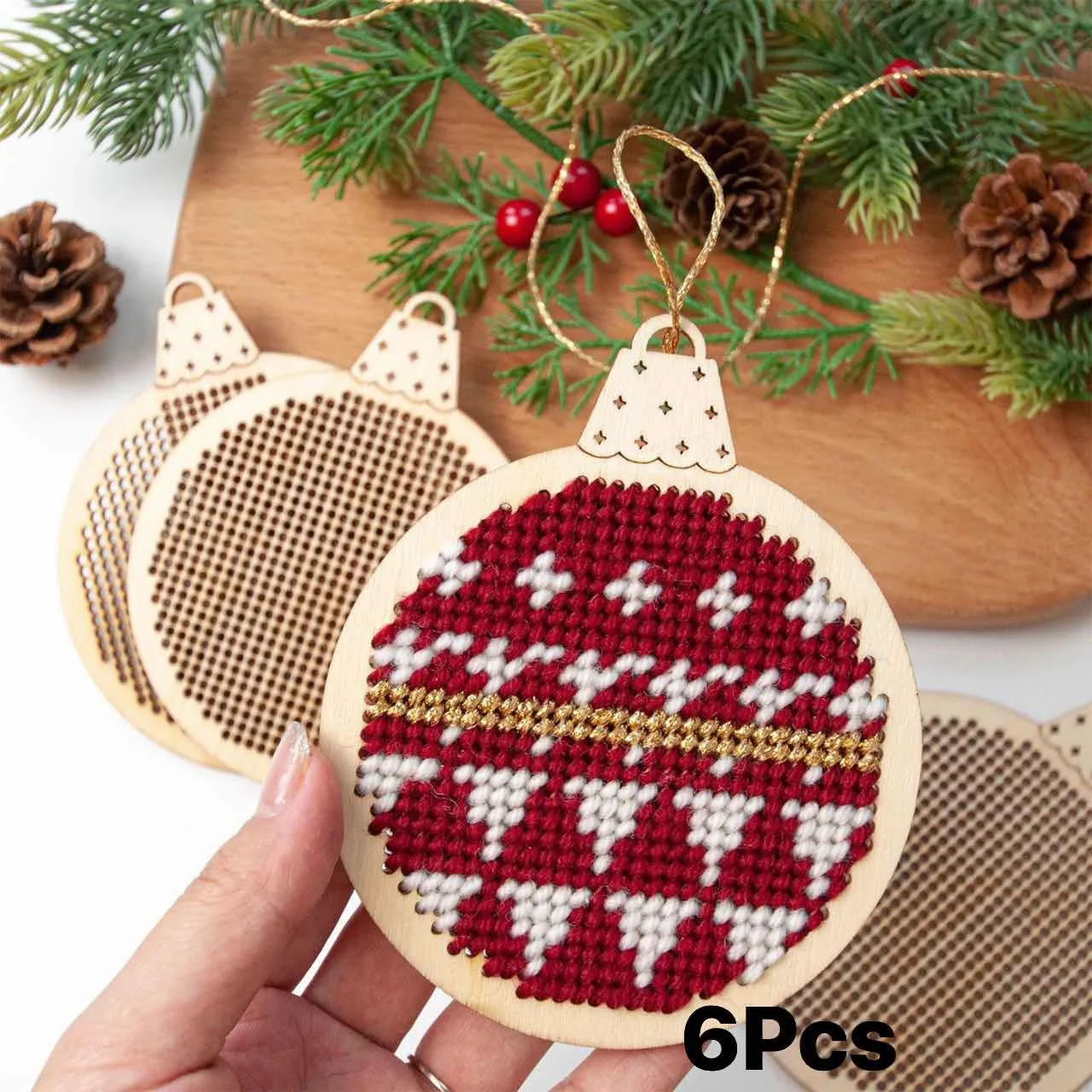 12Pcs Christmas Cross Stitch H - Embroidery Xmas Decorations 评论和价格