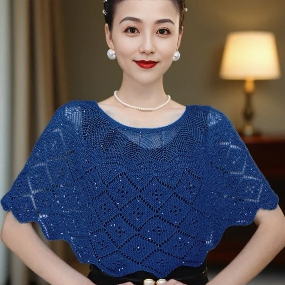 Pullover Style Crochet Shawl D - Embroidery Simple 评论和价格