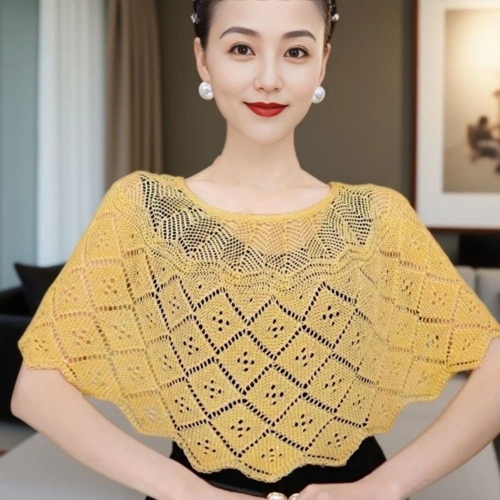 Pullover Style Crochet Shawl D - Embroidery Simple 评论和价格