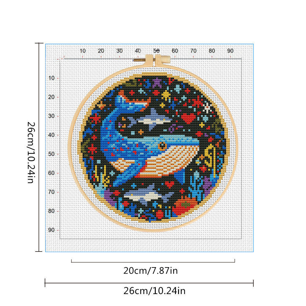 DIY Cross Stitch Whale Embroid - Stitch Marker Ring 评论和价格