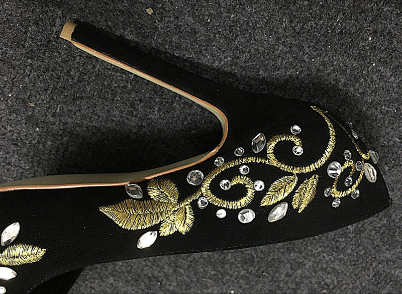 Bling Rhinestone Gold Silver F - Embroidery Flower 评论和价格