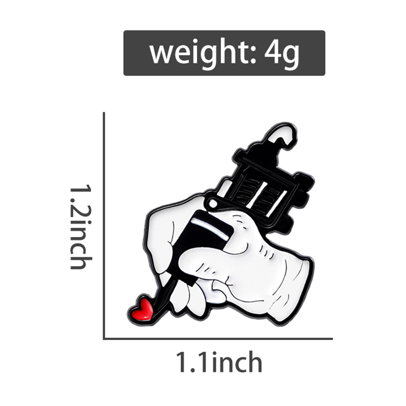 Love Heart Tattoo Enamel Pins  - Embroidery Love 评论和价格
