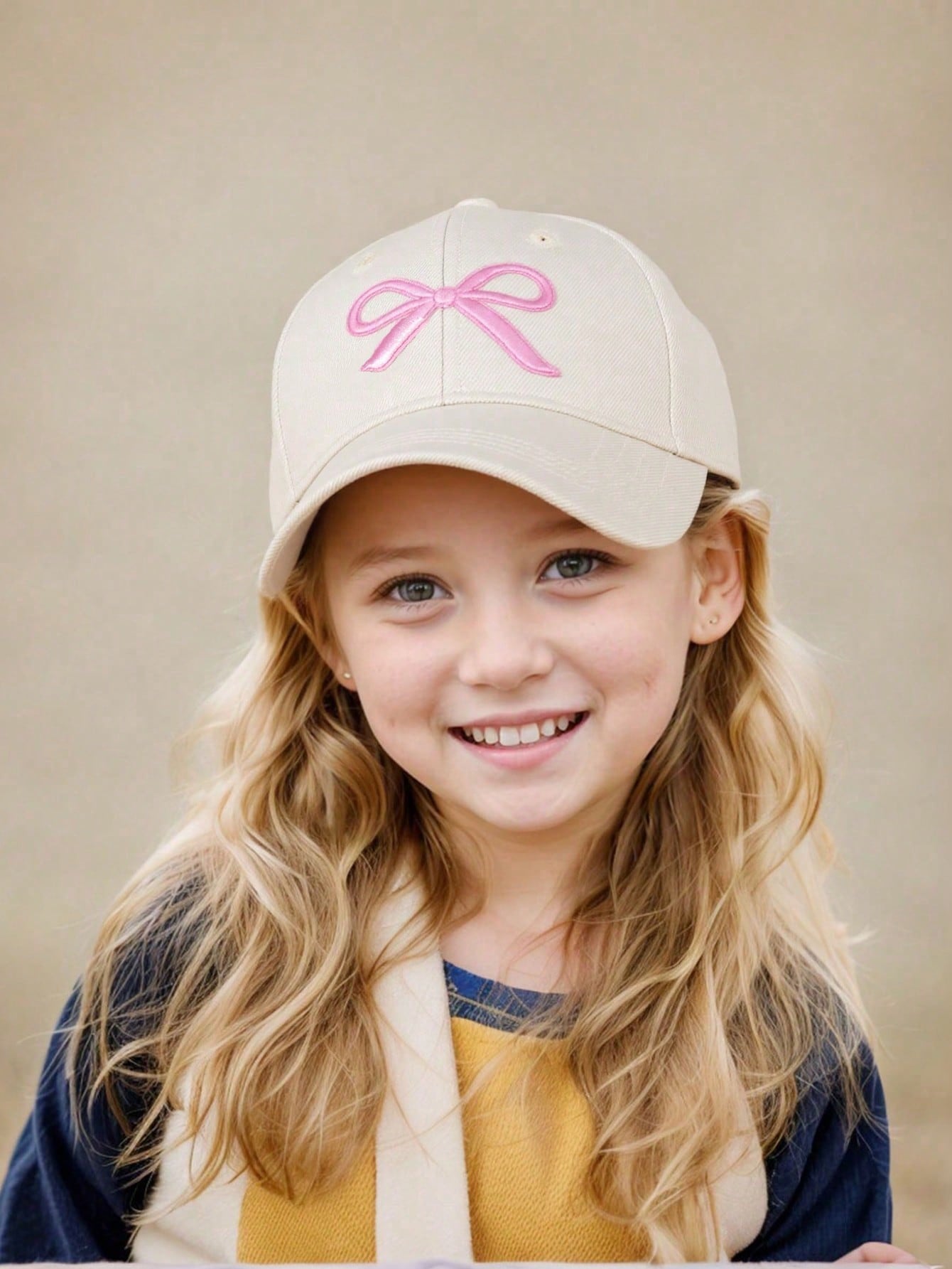 1Pc 3-8Y Girls Embroidery Bow  - Embroidery Cap 评论和价格