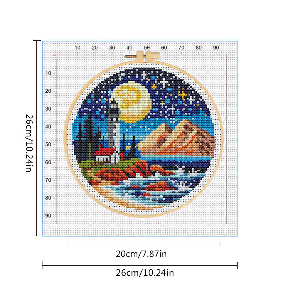 Cross Stitch Lighthouse Sea Mo - Stitch Marker Ring 评论和价格