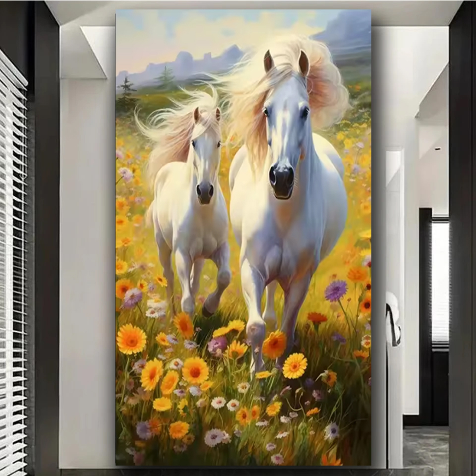 Grassland Running Horses DIY L - Embroidery Running Stitch 评论和价格
