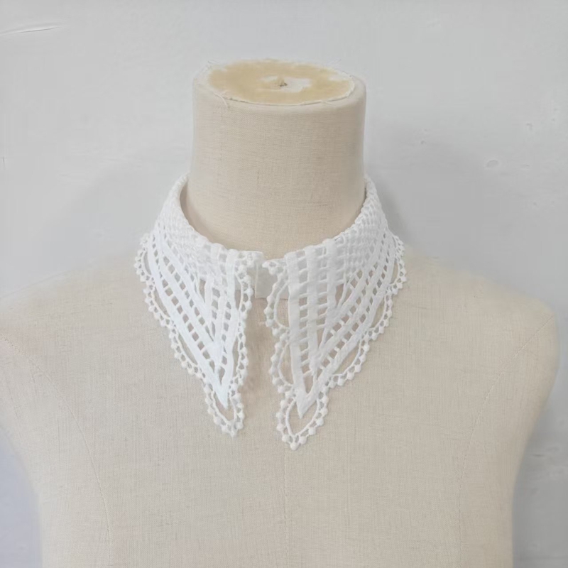 Lady White Ruffled False Colla - Embroidery Origin 评论和价格
