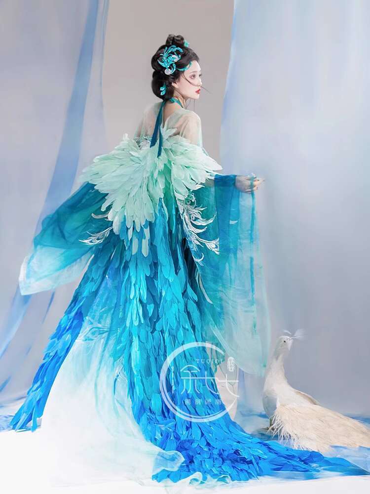 New Peacock Hanfu Womens fashi - Embroidery Shirt 评论和价格