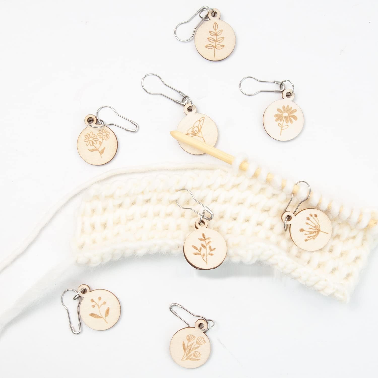 Wooden Knitting Crochet Stitch - Stitch Marker Ring 评论和价格